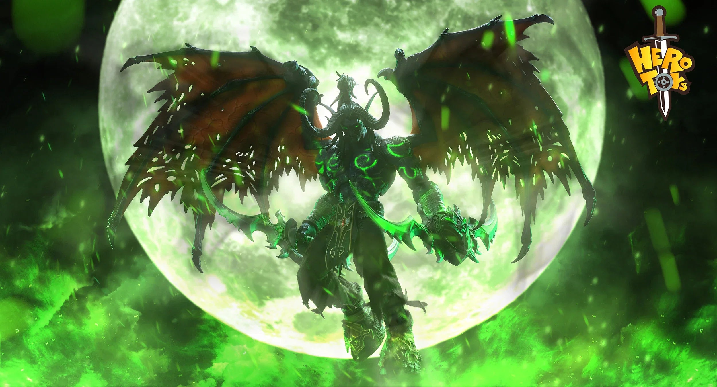 HERO TOYS 1/10 Scale Male Soldier Demon Hunter Illidan Full Set About 24Cm Action Figure Collectible Model Toys Doll Gifts