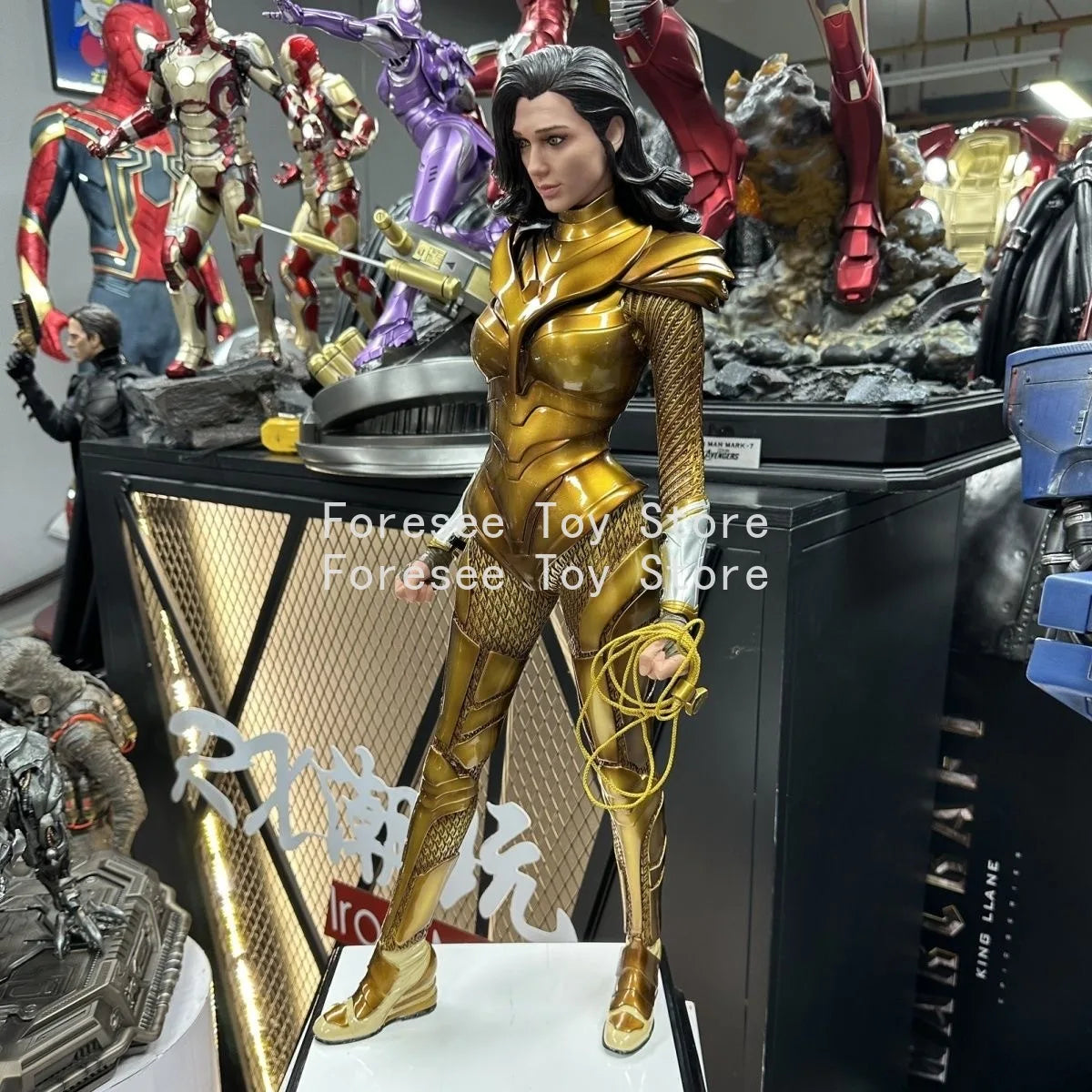 In Stock 70cm Wonder Woman Figure Detective Comics Anime Surroundings Figure Desktop Ornament Decorations Best Gift for Children