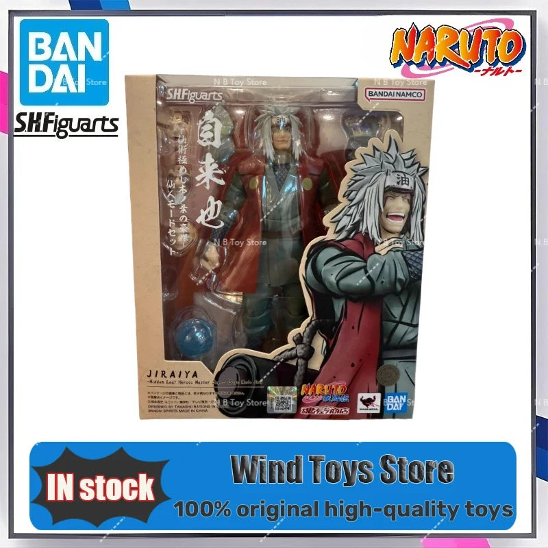 Original Bandai Naruto S.H.Figuarts JIRAIYA Hidden Leaf Heroic Master Sage Mode Sage Set PVC Figure Action Toys Collection Model