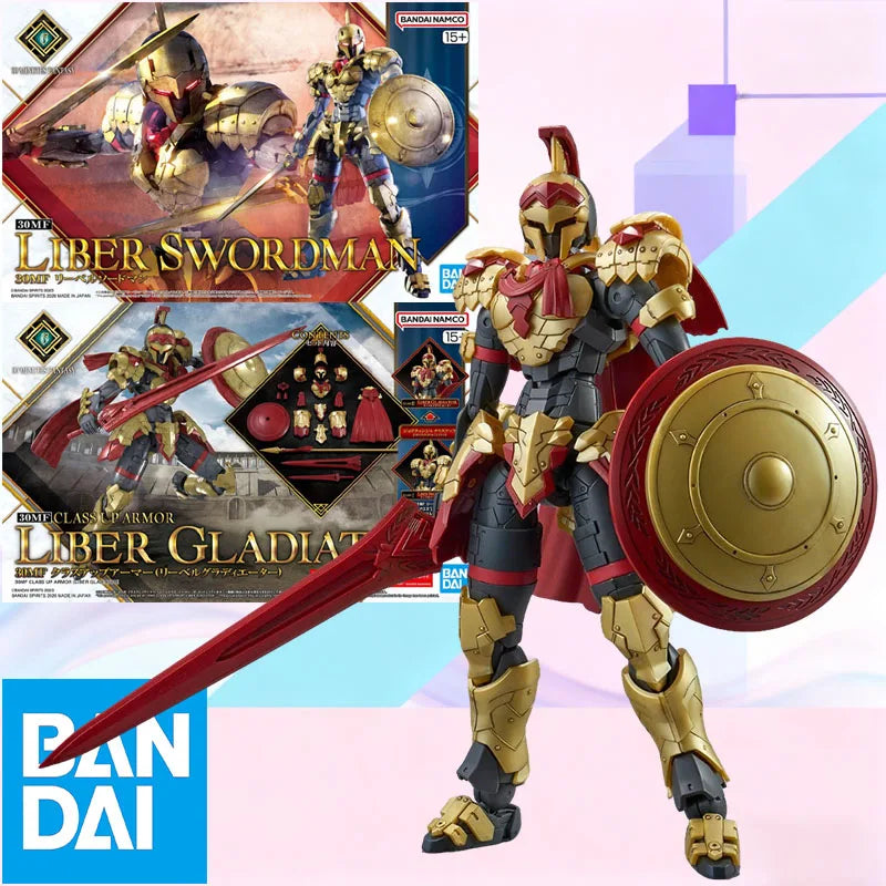 Auf Lager BANDAI Original Box 30MF LIBER SWORDMAN und LIBER GLADIATOR Actionfigur Modell Spielzeug Geschenk für Kinder Schaumstoffverpackung