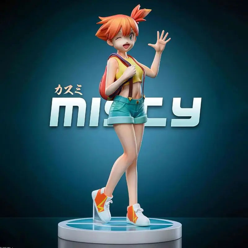 18cm Ash Ketchum PVC GK Statue Anime Action Figure Set with Brock & Misty Collectible Doll for Room Desk Decor Ideal Toy Gift