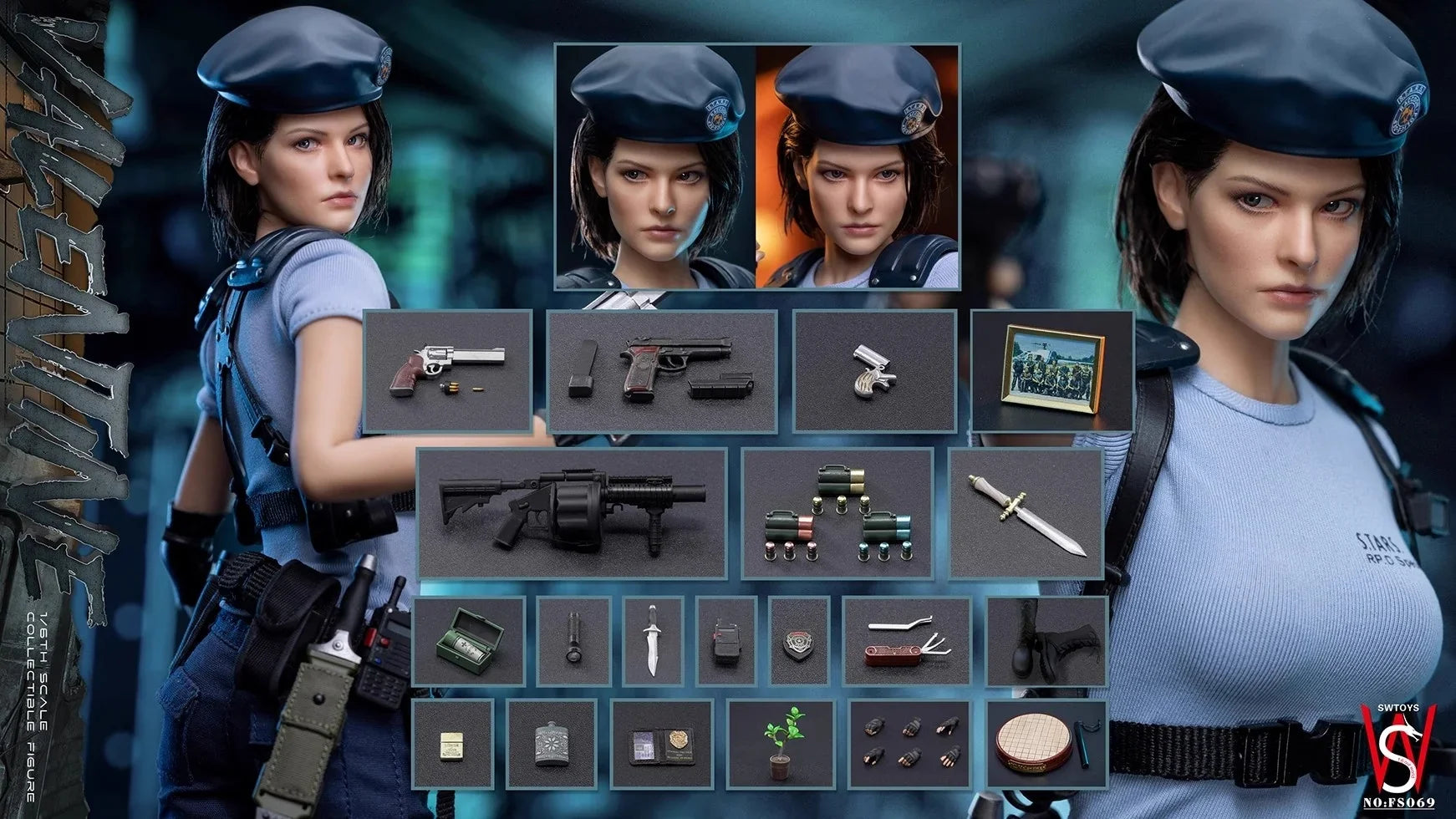 In Stock SWTOYS FS069 1/6 Scale Female Soldier Jill Valentine Full Set 12in Action Figure Doll Model Toys For Fans Collection
