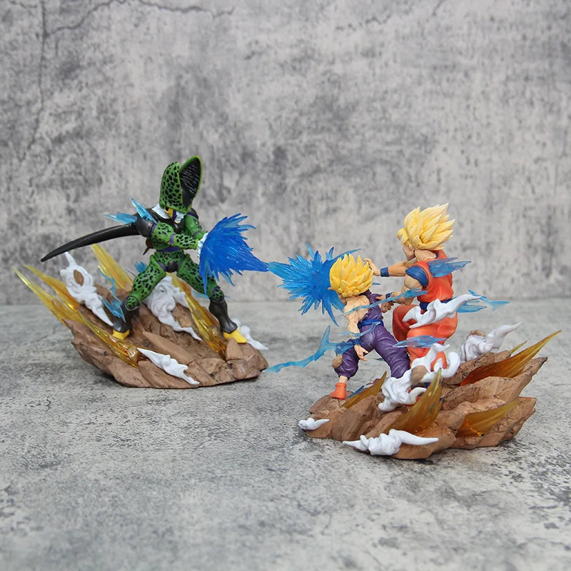 Dragon Ball Z Anime Figure Son Goku Kamehameha Figures Cell Kakarotto Super Saiyan Decoration Model Statue Doll Toy Gifts