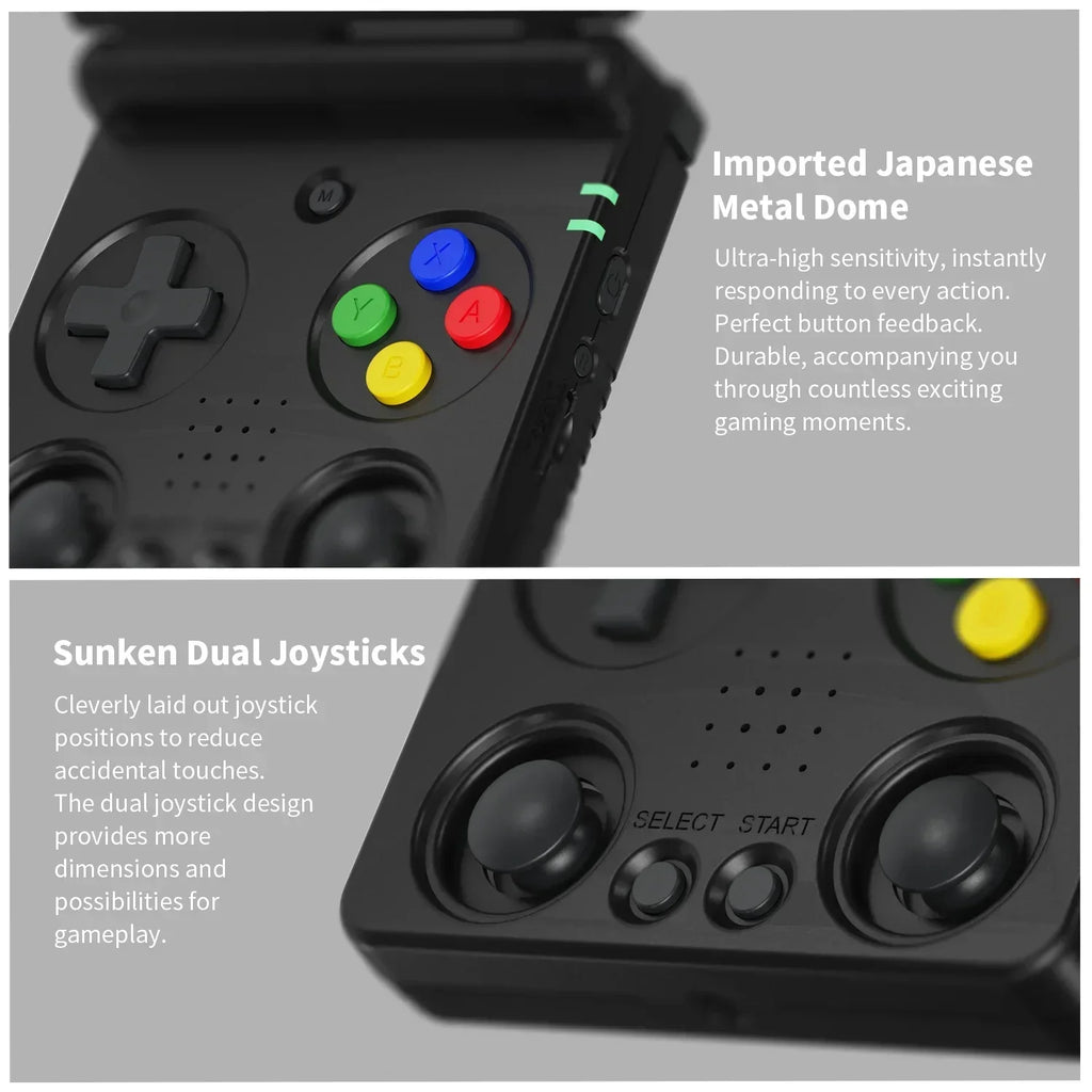 ANBERNIC RG34XXSP Flip Handheld Console 3.4'' IPS Screen Linux 64-bit 64G 5000+ Games Supports 5G WIFI HD-MI TV Output Streaming