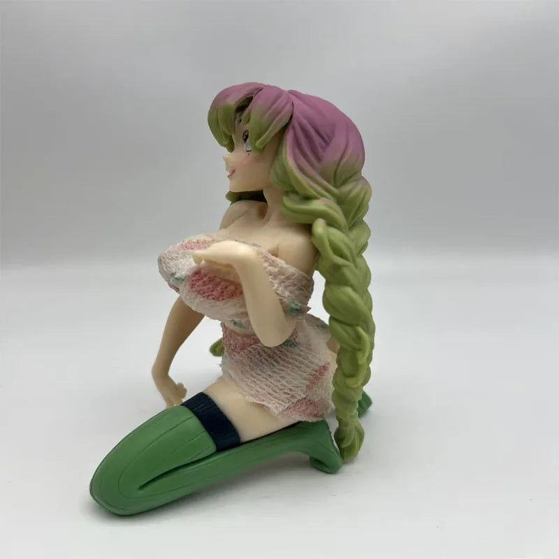 18cm Demon Slayer Anime Figure Sexy Girl Kanroji Mitsuri Model Doll Kneeling Position Statue Collection Toy Decoration Gift