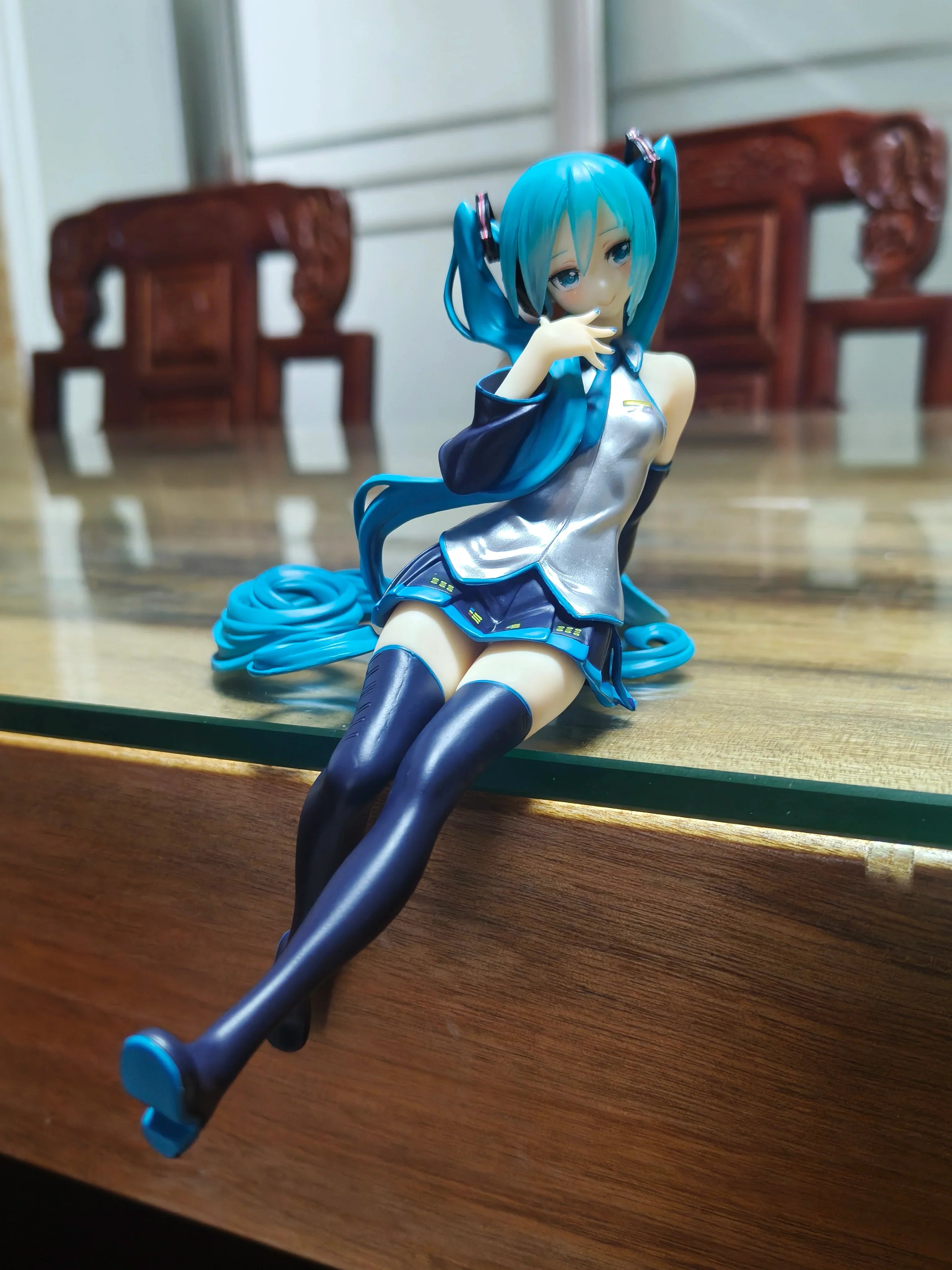 Original Furyu Hatsune Miku Vocaloid Colorful Technology Action Figure Kawai Noodle Stopper Figure Toy Pvc Model Collection Gift