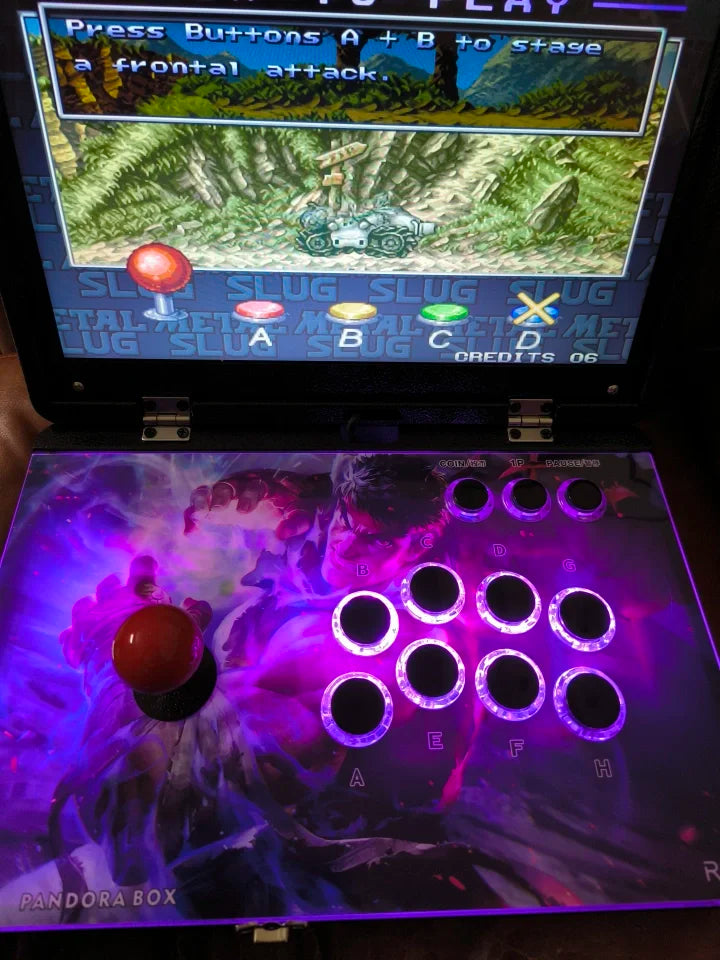 2025 New Pandora Box Portable Flip-Cover Foldable Arcade Joystick Game Console 14-inch Pandora 3D WIFI Game