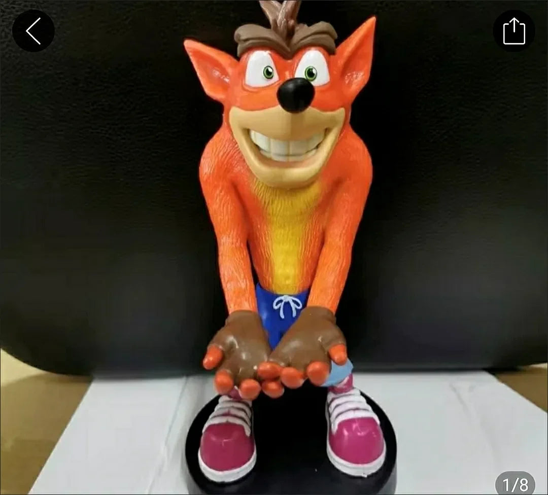 NECA Game Crash Bandicoot Figure Sane Trilogy Peripherals First 4 Gamepad Phone Controller Holder Room Decoration Toys Gift