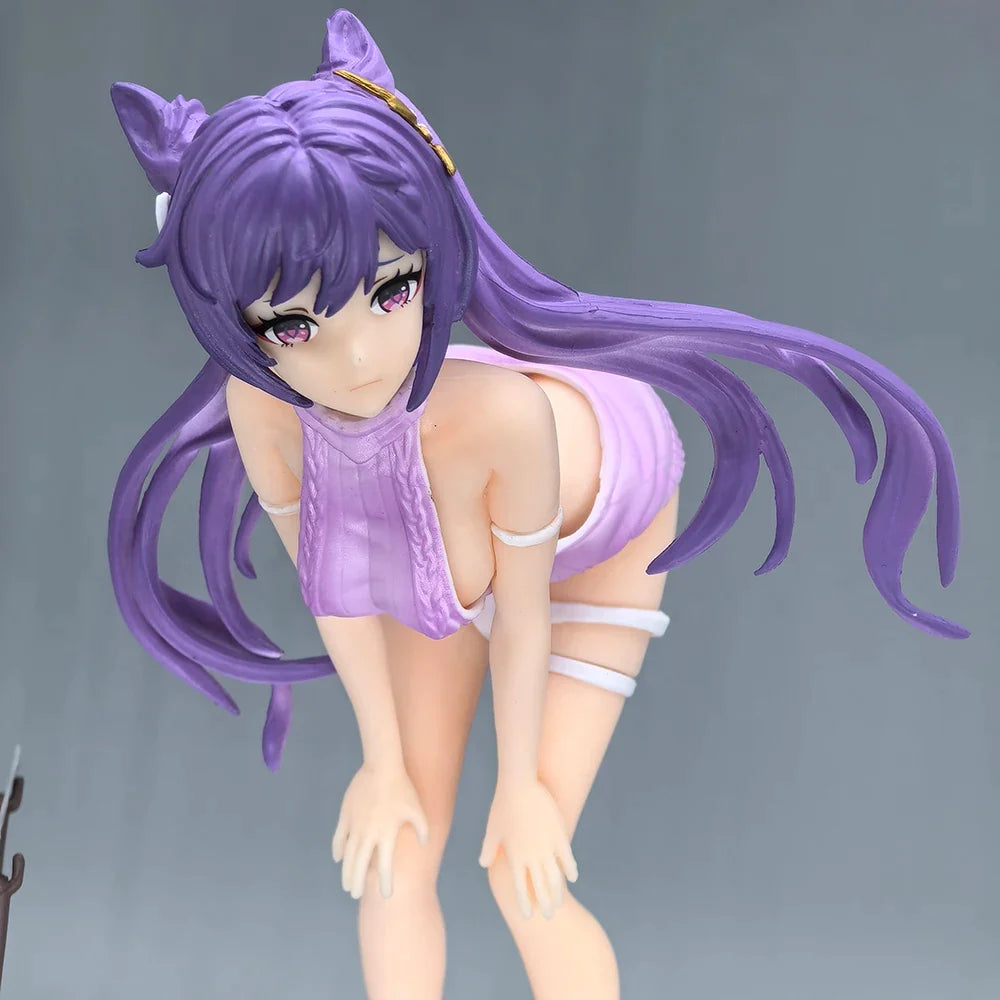 Genshin Impact Figure Keqing KeQueen Ke Qing Cute Anime Girl PVC Action Figure Toy 18cm Game Statue Collection Model Doll Gift