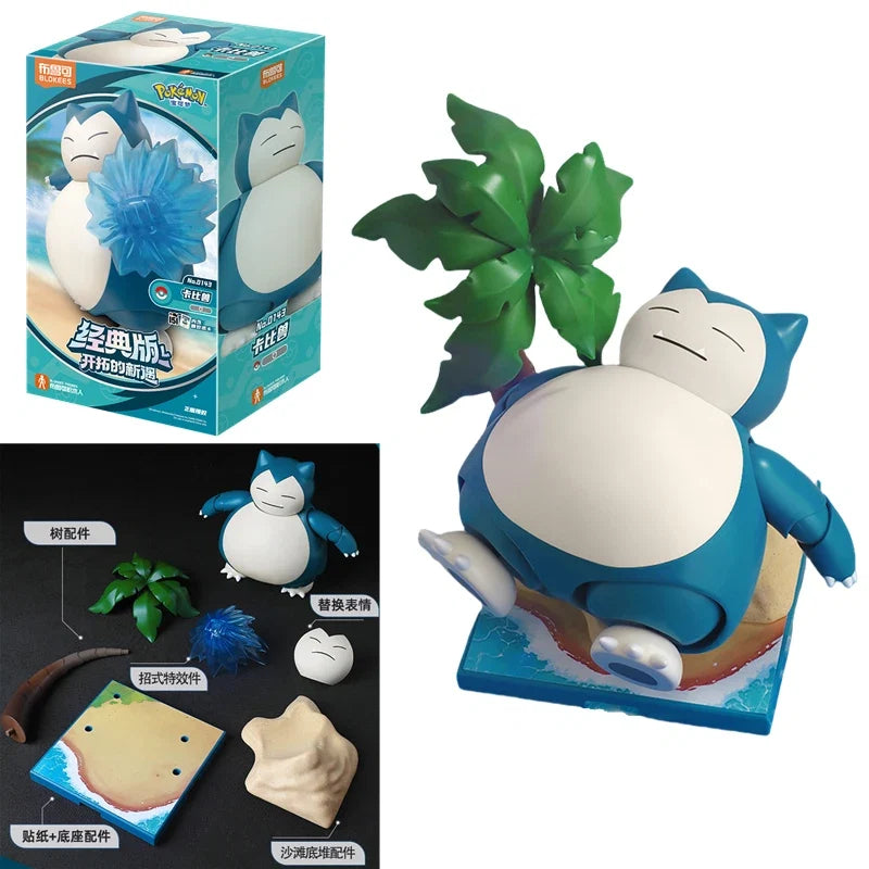 BLOKEES Original POKEMON Snorlax Lucario Scyther Cinderace Charizard Classic Special Effects Accessories Action Figure Toy Gift