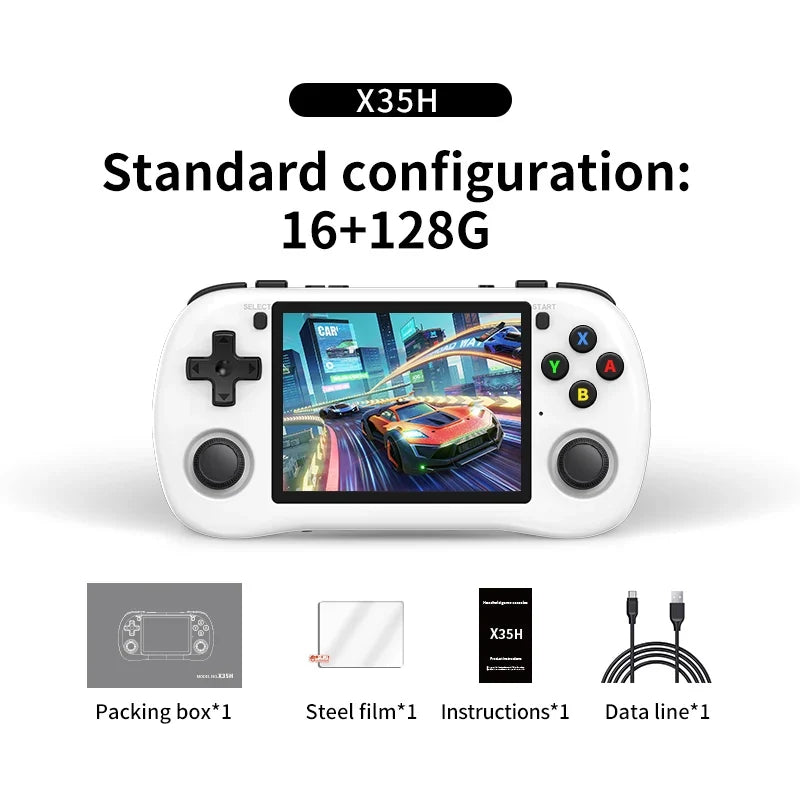 Powkiddy X35h 128G Retro Gaming Handheld 3.5 Inch IPS Screen Linux System 3000mAh Battery Children Gift Console