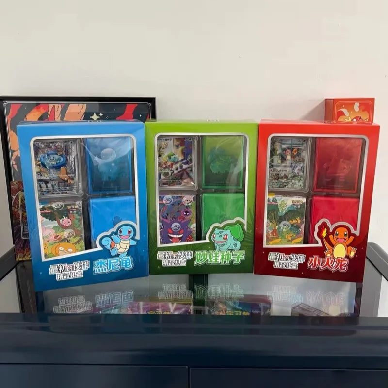 Genuine Pokémon Ptcg Card Trading Card First Partner Gift Box Chinese Version Charmander Squirtle Bulbasaur Game Card Collection