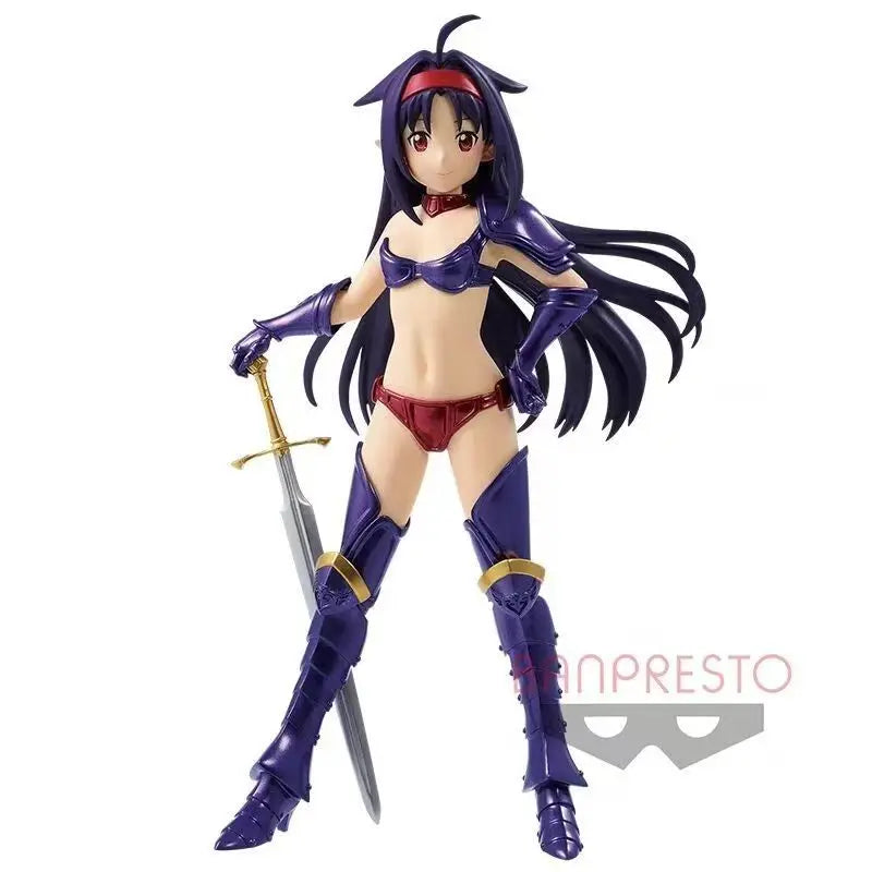 Bandai Original Banpresto Sword Art Online Anime Figure Bikini Yuuki Leafa Asuna Collectible Model Ornaments birthday present