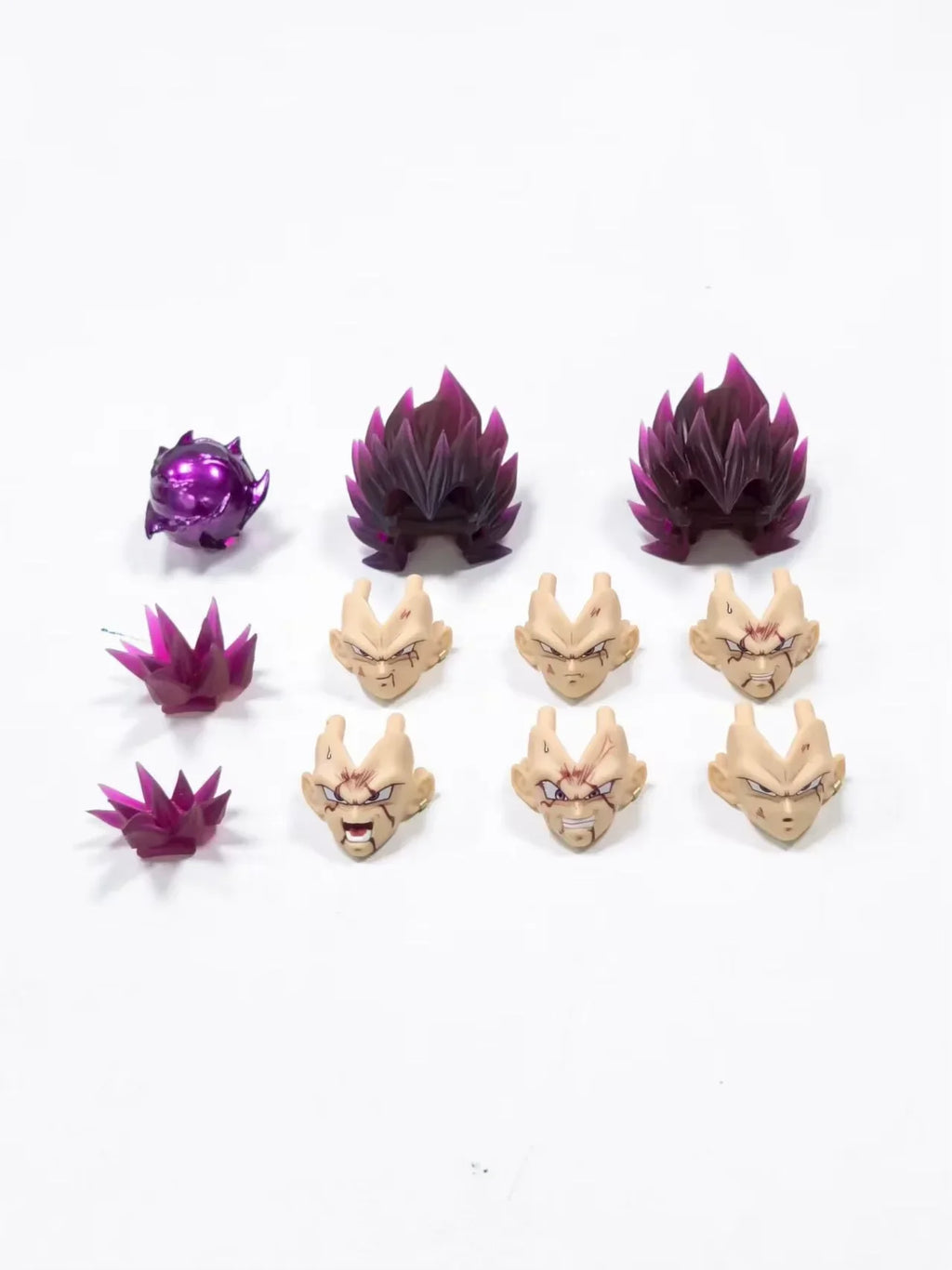 New Air&OQ Studio Dragon Ball Shf Super Saiyan SSJ Majin Vegeta Head Accessories Vegeta Action Figure Custom Heads Kit Model Toy