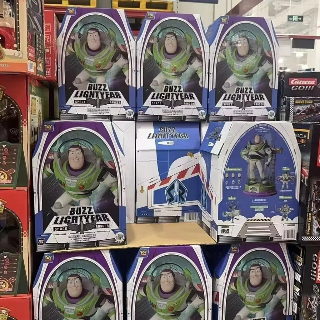 Toy Story Buzz Lightyear Actionfigur 17 Gelenke Beweglich Sammlerstück Zusammengebautes Modell Schreibtisch-Deko für Filmfans