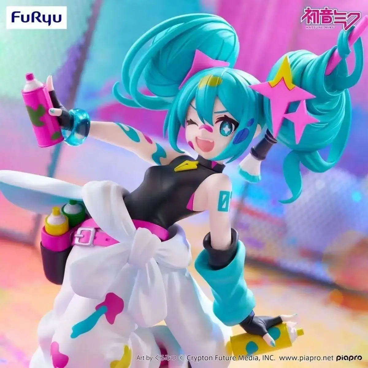 In Stock Original FuRyu V Miku Trio Try It Graffiti time Ver. Action Figure PVC Collectible Model Gift