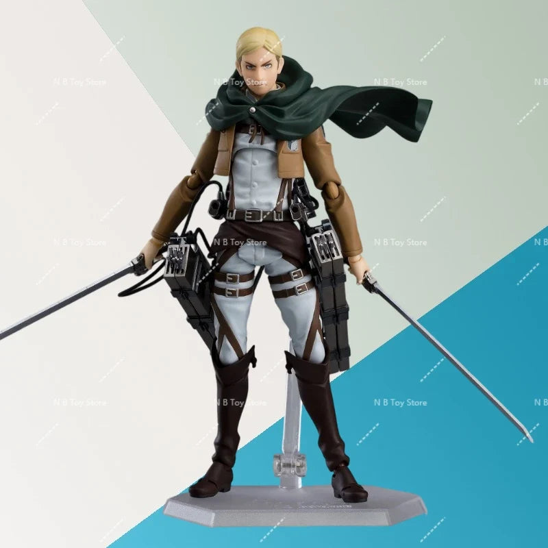 In Stock Original MaxFactory MF Figma 446 Attack on Titans Erwin Smith PVC Anime Action Figure Model Gift Collection Toys15cm