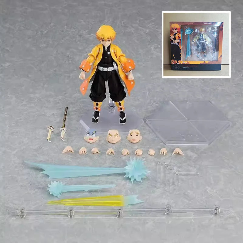 Demon Slayer Agatsuma Zenitsu Figma Action Figure - Anime Collectible Model Toy for Fans And Collectors Painted DX-522
