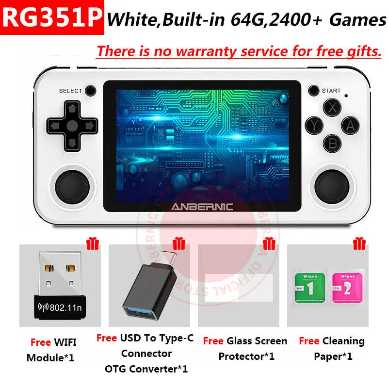 ANBERNIC RG351P Retro Game RK3326 64G Open Source System 3.5 inch IPS Screen Portable Handheld Game Console RG351 Gaming Player
