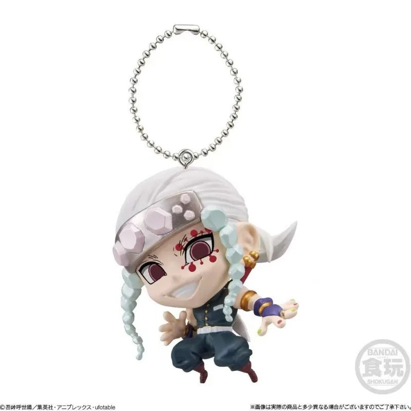 BANDAI Demon Slayer Action Figures Model 4CM Tanjirou Giyuu Obanai Sanemi Nezuko Kanae  Key Chain Pendant Series Original