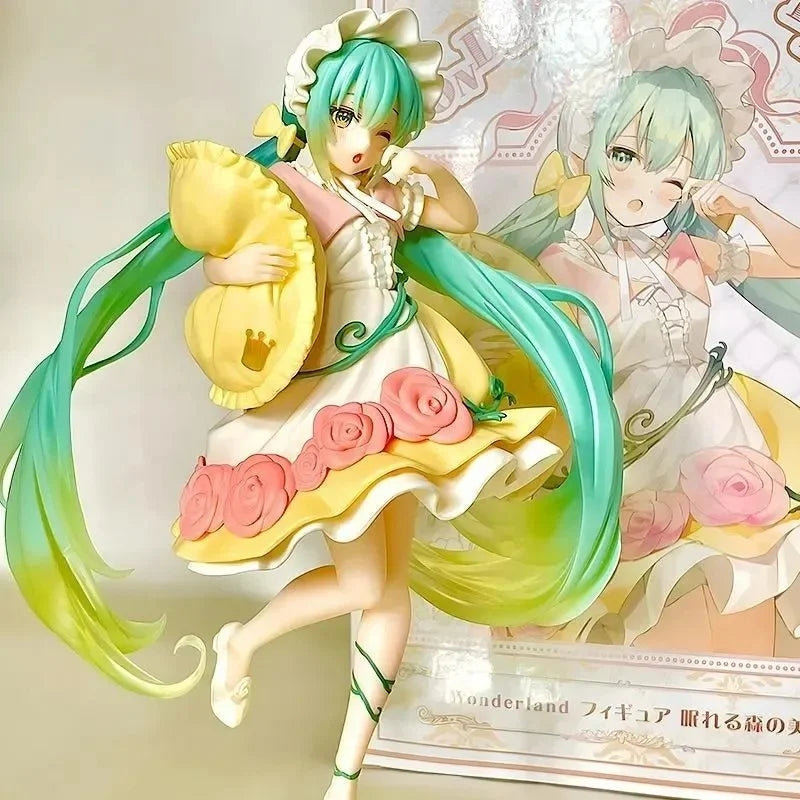 19cm Hatsune Sleeping Beauty Pillow Anime Figure Toy Fairy Tale Princess Girls Computer Case Decoration Desktop Ornament Gift