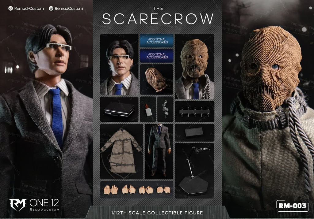 New Stock Remad Custom 1/12 RM003 Gotham Scarecrow Batman Villain Classic Movie Male Soldier Full Set 6-inches Action Figure Toy
