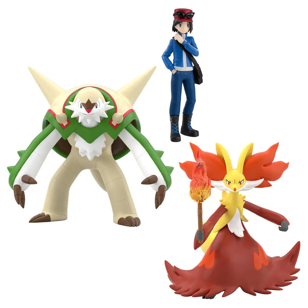 Original BANDAI Shokugan Anime Pokemon Scale World Calme Mahoxy Brigarron Pocket Monsters Action Figure Toys PVC Model Dolll