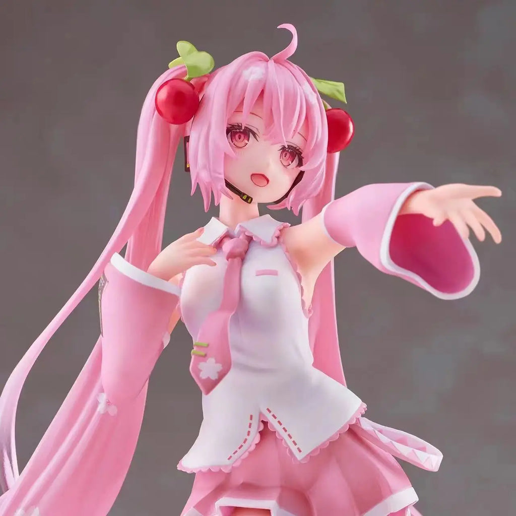 21CM 2024 Anime Virtual singer Hatsune Miku pink sakura Fairy Tale Wonderland Kawaii Figure PVC Model Toys Doll Gifts