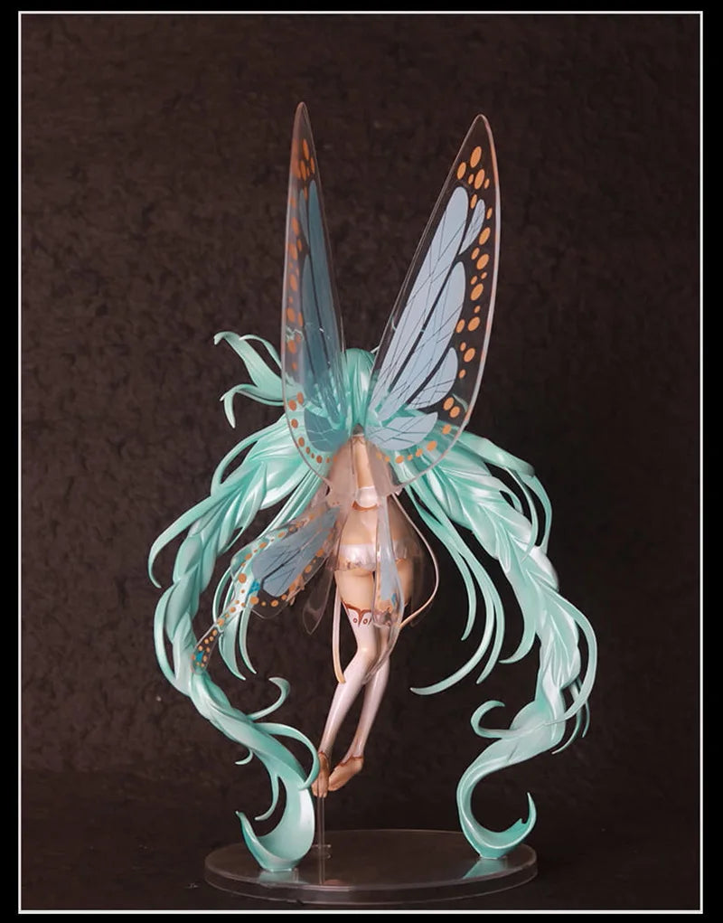 Anime 33cm Hatsune Miku Butterfly Ji Series Quadratic Element Sexy Beautiful Young Girl Pvc Model Toys Collect Ornaments Gifts