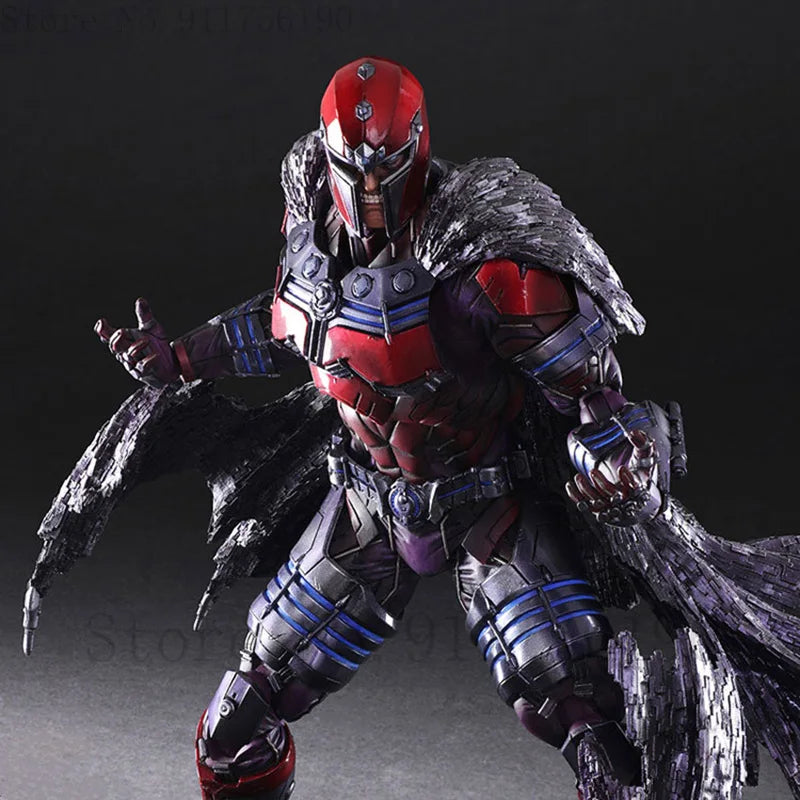 PLAY ARTS 27cm X-men Magneto Action Figure Anime Max Eisenhardt Collectable Model Toys Doll Gift
