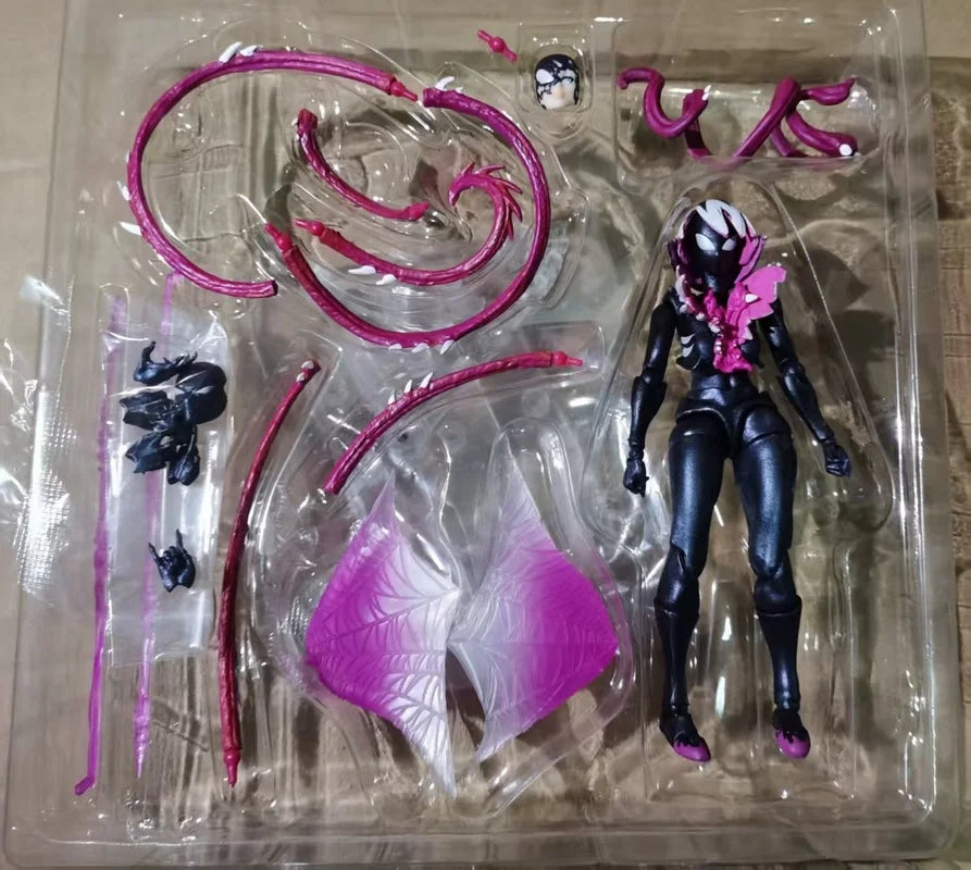In Stock Venom Gwen Action Figures Anime Figurine Kaiyodo Amazing Yamaguchi Revoltech Statue Ko Model Gk Collection Kid Toy Gift