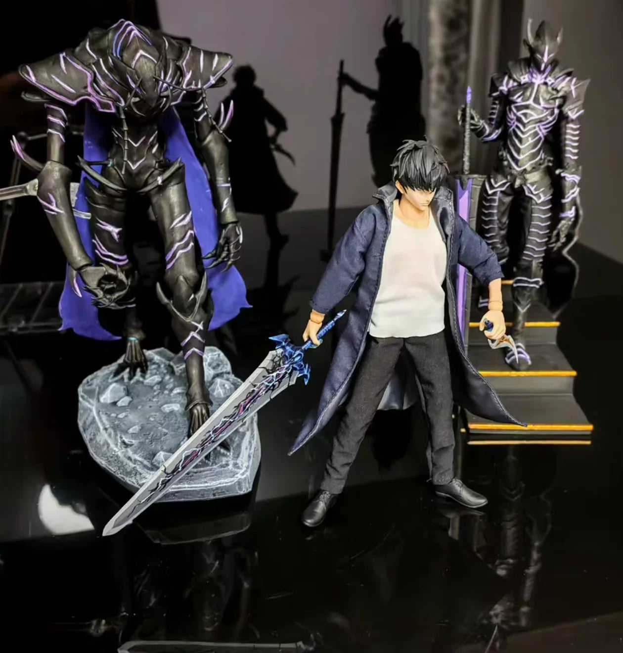 Solo Leveling Custom 1/12 Scale Articulated Action Figure - Sung Jin - Woo Collectible Doll Toy