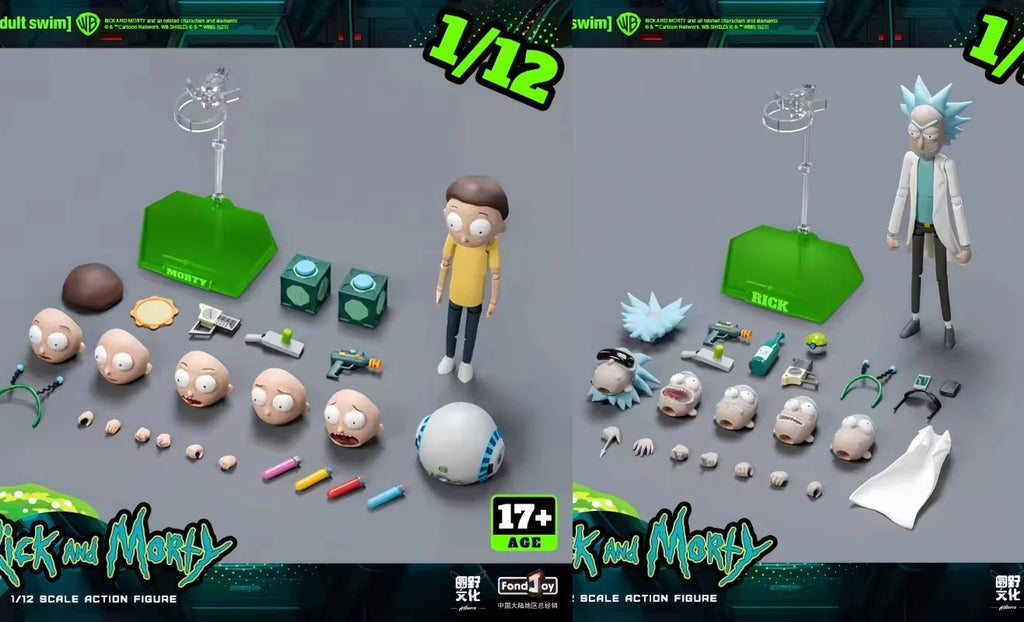 Fondjoy Rick and Morty Genuine Adult Swim Anime Action Figure 1/12 Scale Joint Movable Model Figurine Collectible Gift Toy