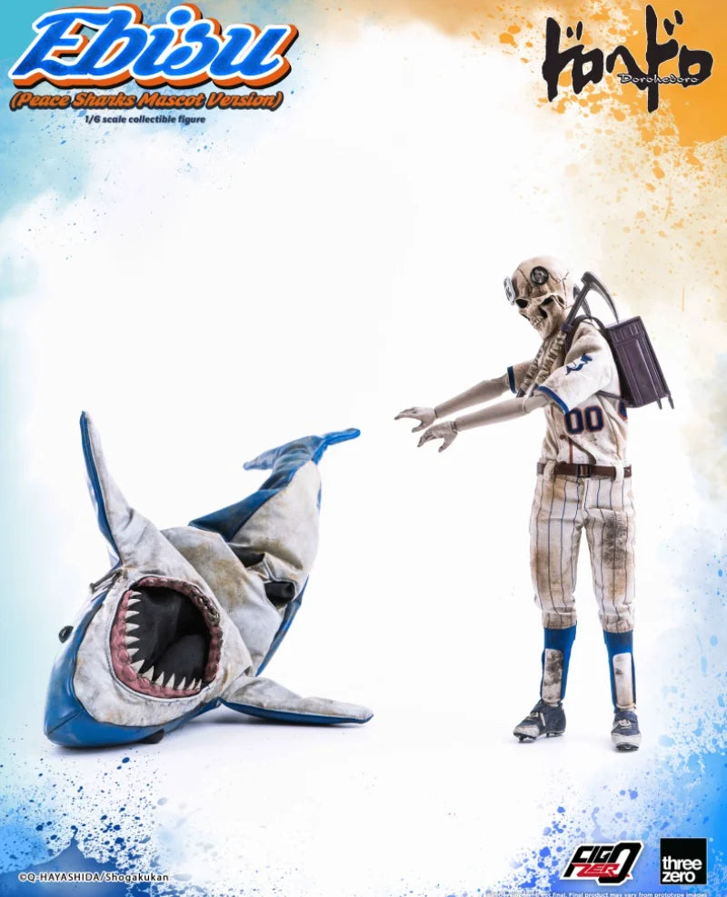 35Cm 1/6 Threezero Dorohedoro Figzero Ebisu Peace Sharks Mascot Version Anime Action Figure Garage Kit Model Doll Toys Gift