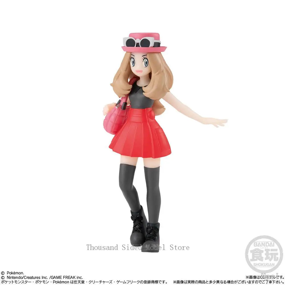 IN Stock Original Bandai Shokugan Pokemon Scale World Kalos Region Serena Sylveon Greninja Braixen Kawaii Anime Figure Model Toy