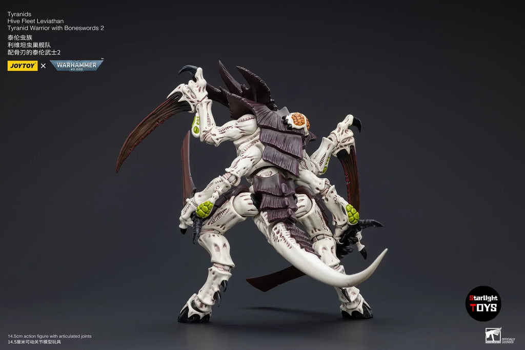 JOYTOY 1/18 Action Figure Warhammer 40K Tyranids Hive Fleet Leviathan Tyranid Warrior with Boneswords 2 Toys Model Gifts