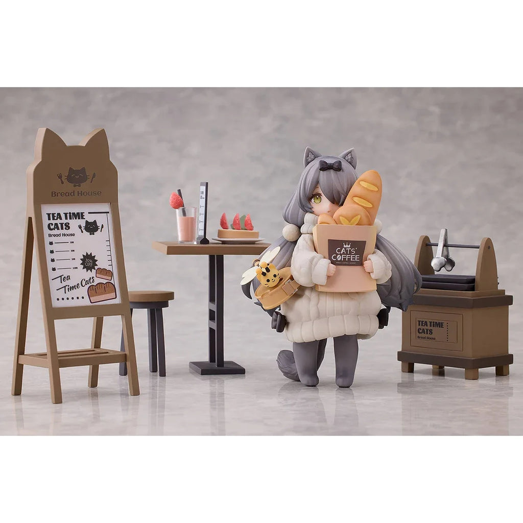 In-Stock Original Ribose DLC Series Tea Time Cats Scene: Meow Town Bakery Customer Nice Kawaii Doll Collectible Figure Model Toy
