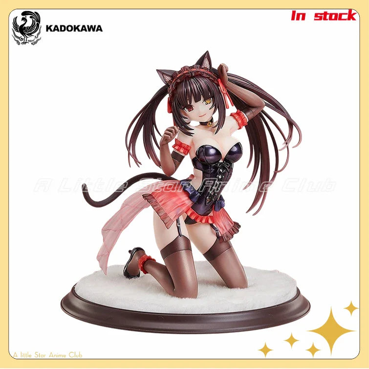 In Stock Original KADOKAWA KDcolle DATE A LIVE Kurumi Tokisaki Cat Ear Animation Figures Model Collection Toys