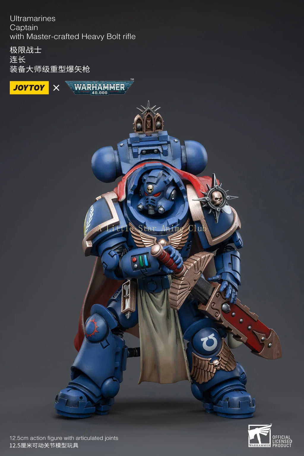 In Stock Original JOYTOY 1/18 Action Figure WARHAMMER 40000 Ultramarines Captain with Master-crafted Heavy Bolt Rifle Model