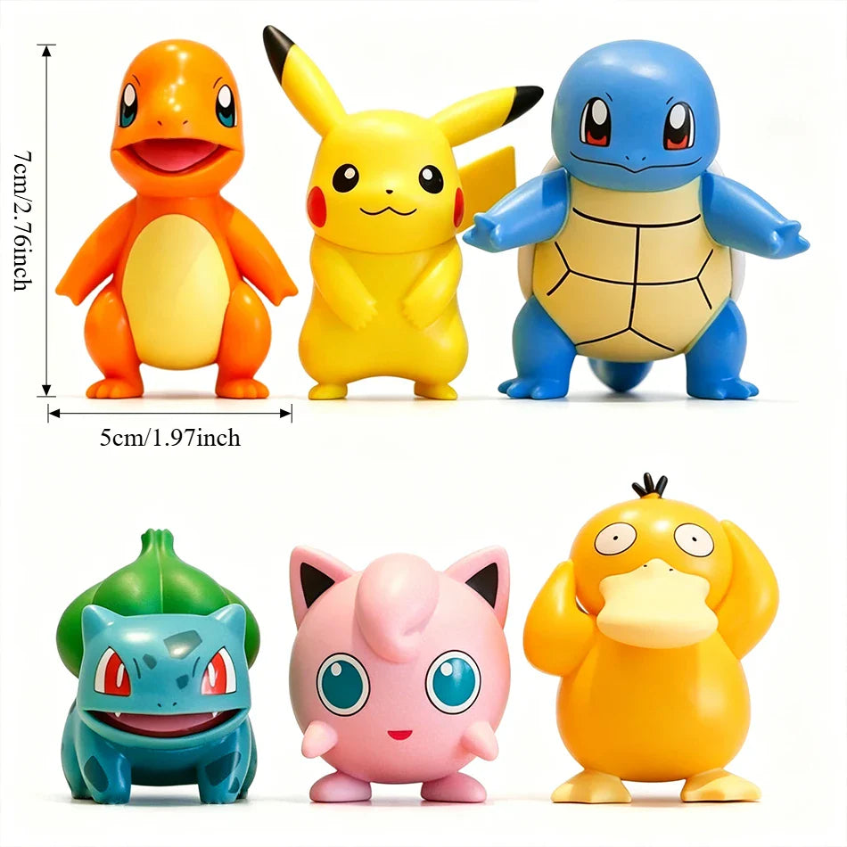 Heißer Verkauf 6PCS Anime Figuren Mini Spielzeug Modelle Glumanda Enton Süße Sammlerpuppen Kinder Überraschungsgeschenk Exquisit Auf Lager