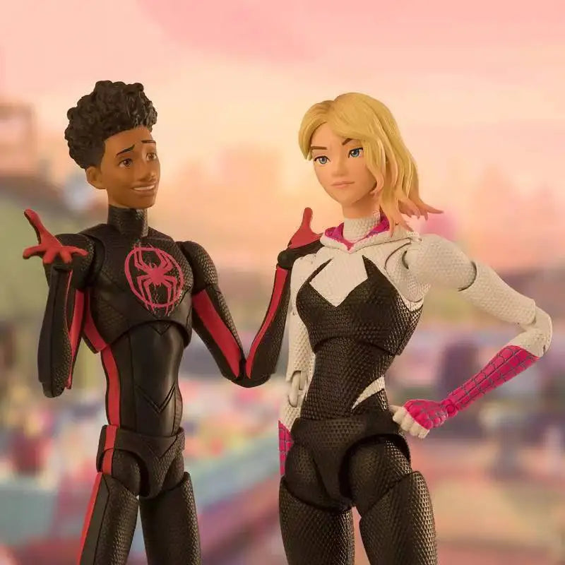 Anime Spider-man Shf Figuarts Miles Morales Gwen Action Figures Gwen Spider Woman Figurine Spiderman Figure Pvc Model Doll Toys
