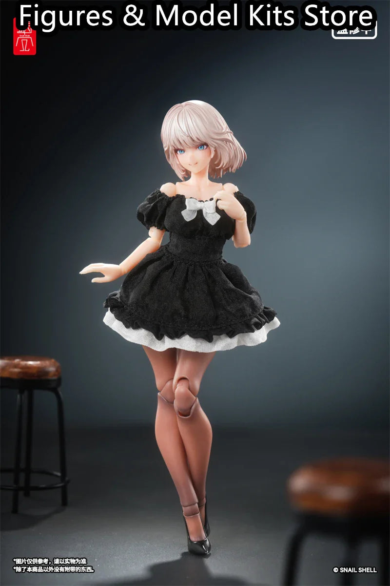 【Vorverkauf】 Schneckenhaus Schwarzes Seiden-Puffärmelkleid 1/10 1/12 Action Modell Sammlerfiguren Spielzeug