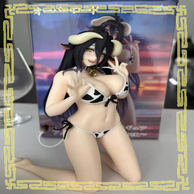 Genuine Taito Overlord Desktop Cute Albedo Cow Swimsuit Kneeling Position Pvc New and Unopened Figure Model Collector Toy Gift