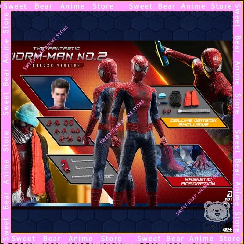 DB TOYS 6in Garfield Amazing Spider-Man 1/12 Scale Fabric Suit Action Figure Anime Model Trendy Toys Desktop Doll Collectibles