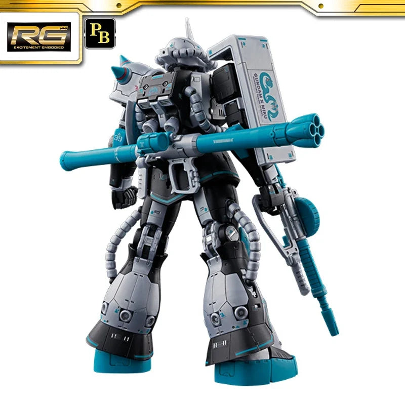 In Stock BANDAI PB Limited GUNDAM X Miku Anniversary Special Project RG 1/144 MS-06S ZAKU Ⅱ [HATSUNE MIKU Ver.] Anime Figure To