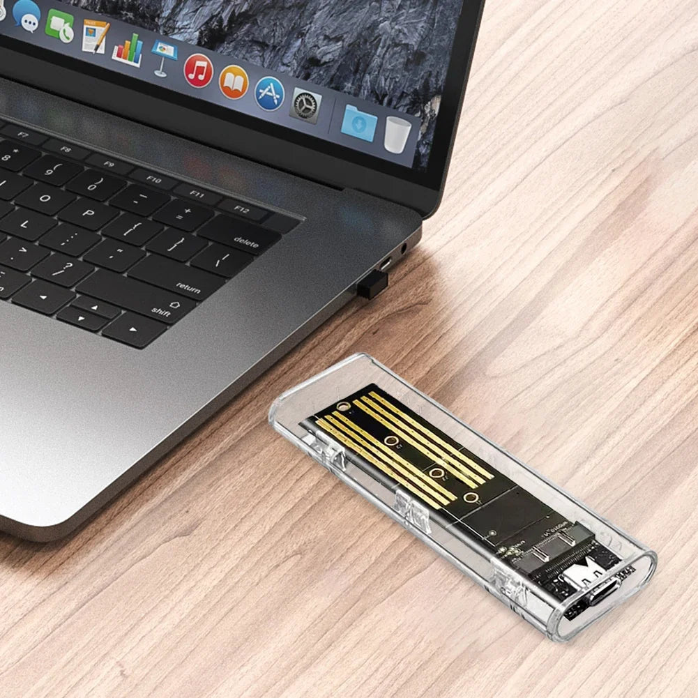 M.2 NGFF SATA Type C USB 3.1 Transparent External SSD Case 10Gbps Hard Disk Case SSD Enclosure for 2230/2242/2260/2280