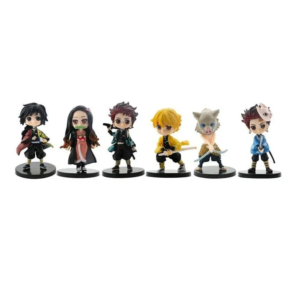 Hot sale Q Posket Figure Wholesale Demon Slayer Mini Figurine 6pcs/12pcs/Sets Kimetsu No Yaiba Small Dolls Desktop Decoration