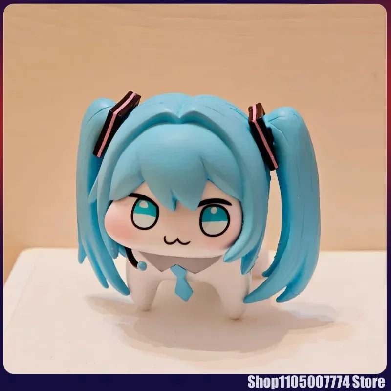 Doro Hatsune Miku Action Figures Q Version Pvc Anime Model Figures Kawaii Cartoon Cute Desktop Decoration Toy Doll Gift