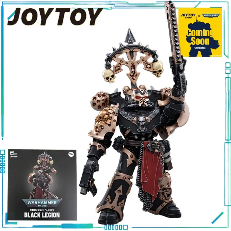 JOYTOY Genuine JOYTOY X Warhammer 40K Series Chaos, Chaos, Interstellar Warriors, Black Legion, Three Person Team 1/18 Movable