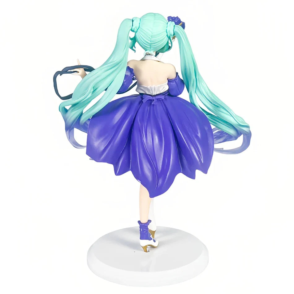 22cm Animation Anime Hatsune Miku Handmade Bauhinia Flower Hatsune Miku Handmade PVC Model Desktop Decoration Birthday Gift